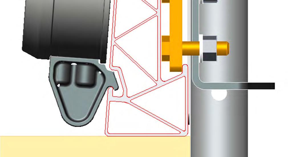 attachment system consists of extruded aluminium
