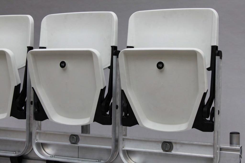 nomad is a self tipping seat that has been designed specifically for application to temporary seating structures.