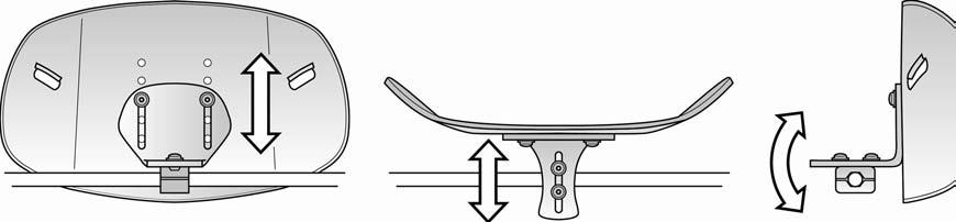 6. VARILITE Talon can be adjusted for height, depth, and angle. (Fig. 7) Fig. 7 Complete the positioning of the VARILITE Talon by adjusting height, depth and angle, and securely tightening all screws.