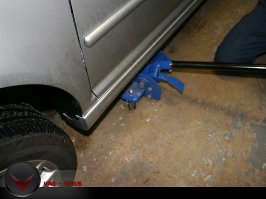 Step 1: Place your jack under your car and raise