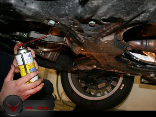 penetrating spray to help the bolts come out easier.