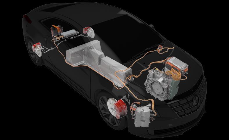High Voltage Cables - DO NOT CUT ZONES The high voltage cables in the Cadillac ELR should not interfere with any extraction procedures.