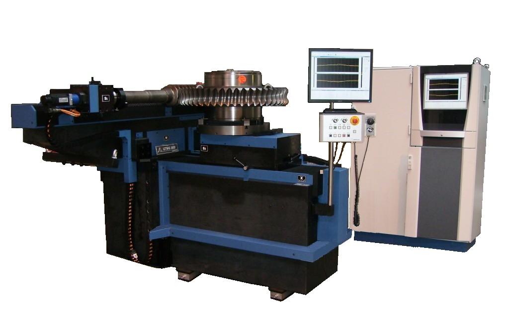 GTWG 1200 Single and double flank testing machine worm gears Specifications max. diameter of worm gear 1200 mm (48'') max. length of worm 1500 mm max. diameter of worm 250 mm worm mounting dist.