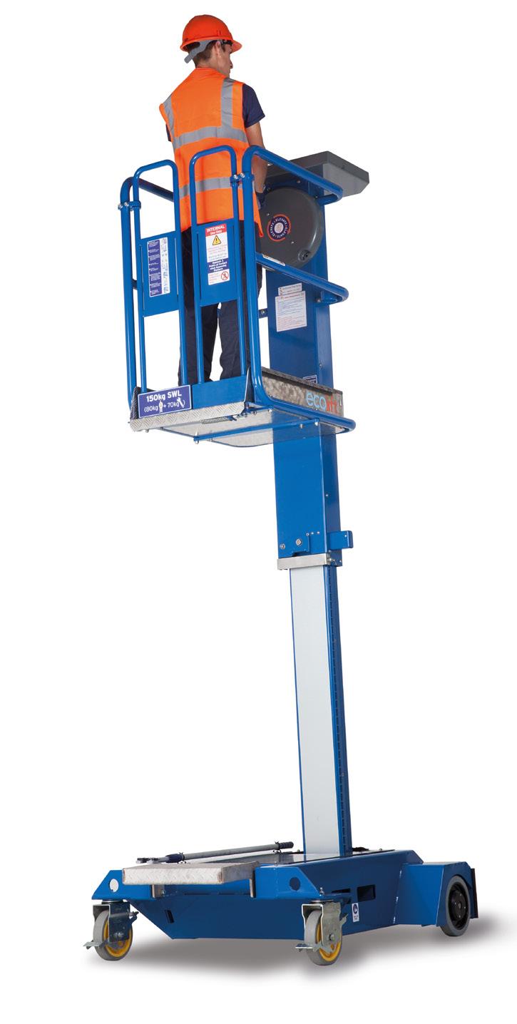 APPENDIX A - OPERATING SPECIFICATIONS FOR ECOLIFT WR OPERATING SPECIFICATIONS FOR ECOLIFT WIND RATED Working Dimensions Maximum working height: 4.20 m Maximum platform height: 2.