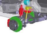 Steering linkage, brakes and drive shafts are integrated in the steering knuckles.