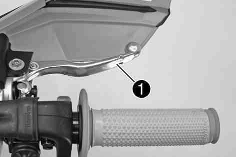 2Hand brake lever Hand brake lever is located on the right side of the handlebar. The hand brake lever is used to activate the front brake.