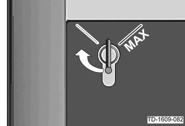 Inserting the cylinder lock Engaging the cylinder lock Turn the key to the right until the resistances are noticeably overcome and the key can be removed. Do not turn the key past the [MAX] position.