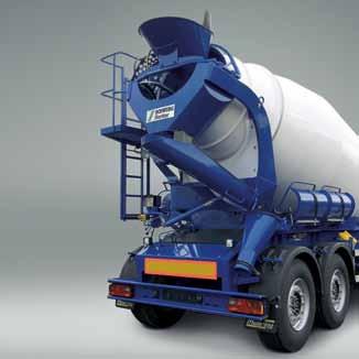 10 11 Truck mixer body and semi-trailer have been optimally coordinated to form compact units guaranteeing a high loading volume, high payloads and optimum