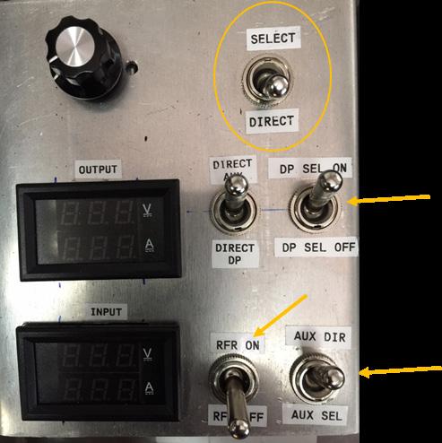 SELECT DUAL POLE, REEFER, OR AUX DEMONSTRATION Step 1: Ensure the Direct/Select switch is on Select. Choose the input source being demonstrated.