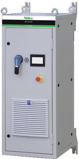 The following options can be added to the Powerdrive MD2MS without altering its size: EMC filter, switch, IP54 version, heating kit, emergency stop, communication