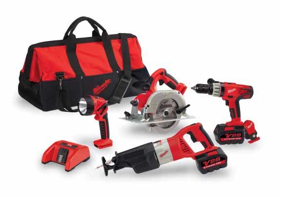 COMBO KIT 0928-29 V28 1/2" HAMMER-DRILL (0724-) 28 Volt High Power Motor Delivers 600 In.-Lbs.