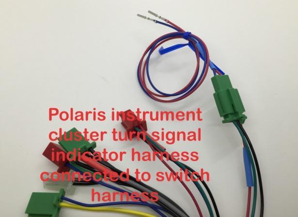 The Polaris instrument cluster turn signal