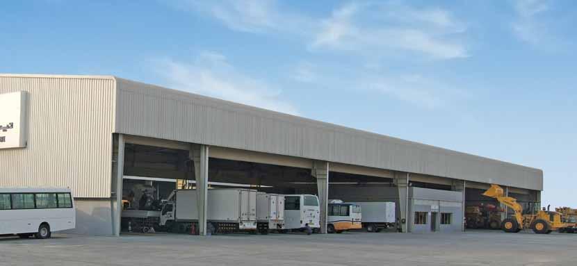 large range of trucks and equipment