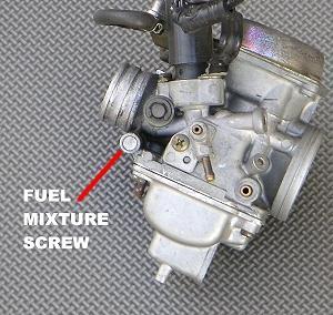 too fast or just be gutless from idle to just past ¼ throttle The air/fuel screw on your carb can be adjusted to provide more or less fuel as need be The mixture screw is not to be confused with the