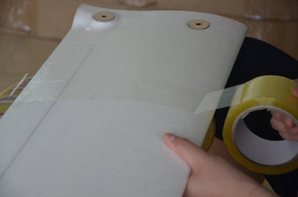 Tips : Laminate the wing wrapping tape to laminate