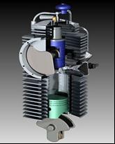 It includes Event 5: re-compressions of pure heated air in the combustion chamber. Events 6: fuel injection and combustion in closed combustion chamber, without direct action on the crankshaft.