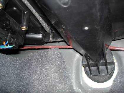 Install the wires under the floor at the passenger