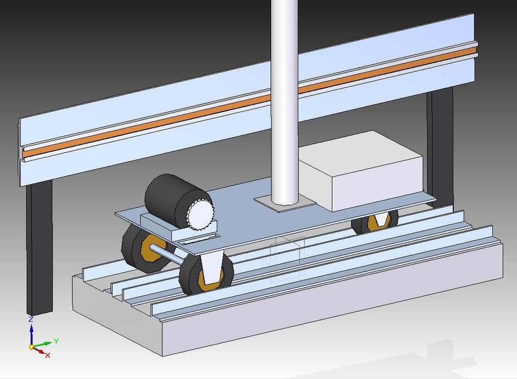 CONCEPT 2: MONORAIL CONCEPT Advantages: Unlimited access to power supply for motor Motor mounted on carriage to reduce RF error in readings taken Disadvantages: Safety issues High cost Problematic