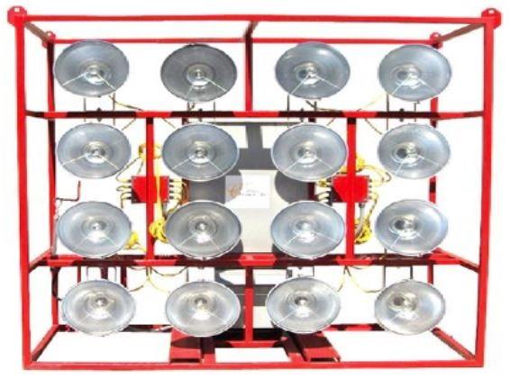 Industrial Construction Offshore Oilfield Electric Powered Cage Floodlighting 1000w Metal Halide 300w LED Fixtures 480 Volt - 120/240 Volt Battery Units