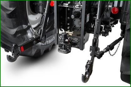 Tractor Walk Around REAR Three Point Linkage and Drawbar 1. Quick hitch ends 2. 4855kg lift capacity 3. Easy to use turnbuckle drop arms, one each side 4.