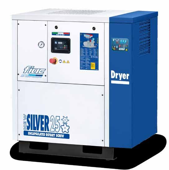 NEW SIVER D 25-30 Module: compressor + dryer NEW SIVER D 25-30 Belt drive Type xx l db (A) l /min CFM m 3 /h bar psi BS kw mm in kg lb NEW SIVER D 25-73 2700 95.3 162 8 116 2500 88.