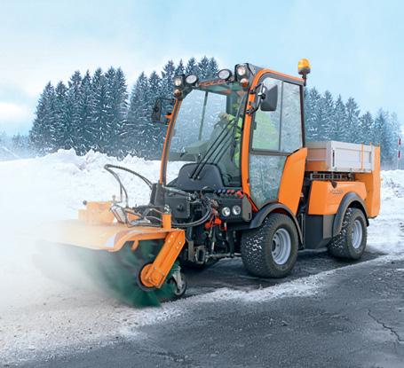 VARIOUS APPLICATIONS: Snow plough and two chamber spreader SNOW PLOUGHING SNOW BLOWING SNOW SWEEPING SIMPLY CLEAR THE WINTER AWAY.