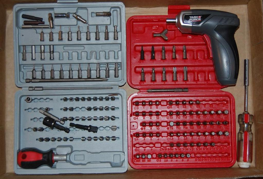 These are all the screwdriver bits I have been able to find so far.