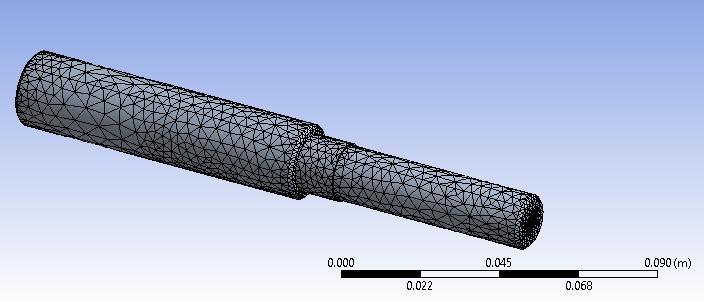 Fig 8Meshing of flange assembly Fig 9Meshing of shaft assembly Meshing of all the components is done in the ansys itself. The elements are used for meshing is Solid 148. 5.