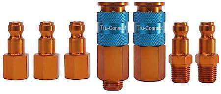 Coupler/Plug Set CPM 13-307G Color-Coded body (Orange/Blue) T-Type Contains one (1) 1/4"