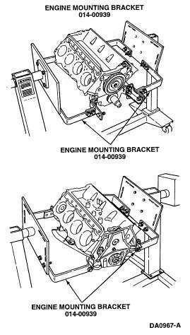 Mount the engine on a work stand using the engine mounting brackets.
