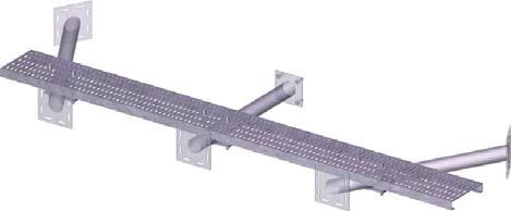 Two attachment points are required and comes standard with either a 1' x 3' or 1' x 4' serrated safety grating platform. All material is hot dip galvanized.