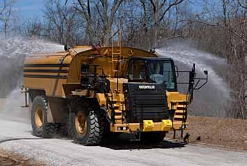 A water truck is an essential piece of support equipment to counter these problems by controlling the amount of dust in the air.