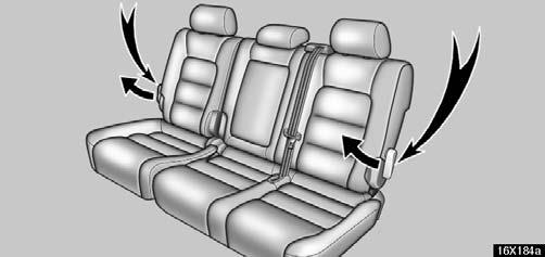 COMFORT ADJUSTMENT Rear seat precautions REAR SEATS CAUTION Adjustment should not be made while the vehicle is moving.