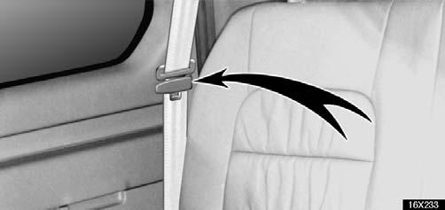 This prevents the belt and buckles from falling out when you fold up the third seat.