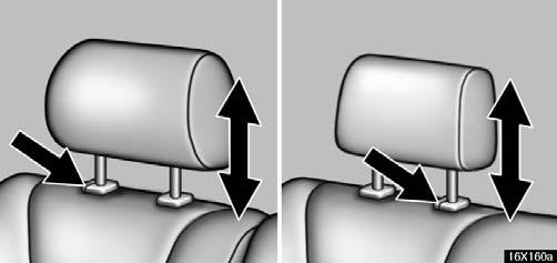 COMFORT ADJUSTMENT CAUTION Adjust the center of the head restraint so that it is closest to the top of your ears. After adjusting the head restraint, make sure it is locked in position.