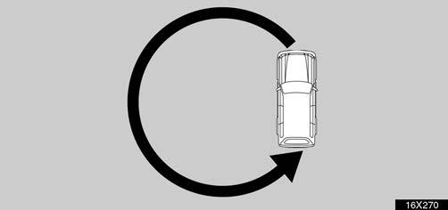 To rectify this, follow the calibration procedure below. Drive the vehicle slowly (at 8 km/h (5 mph) or lower) in a circle until the direction is displayed.