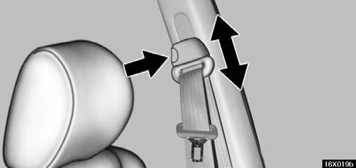 COMFORT ADJUSTMENT 16X019b 16X020b Adjust the shoulder anchor position to your size. To raise the anchor position, push the anchor up.