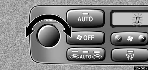 AIR CONDITIONING 20X062a When you turn the TEMP knob, the sensitivity changes from +3 down to 3.