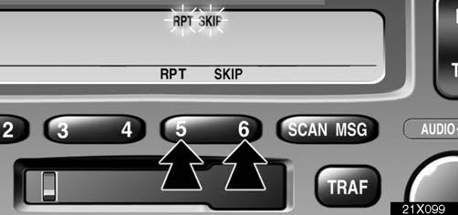 AUDIO (c) Automatic program selection 21X099 21X100 RPT button: The repeat feature automatically replays the current program. Push the RPT button while the program is playing.