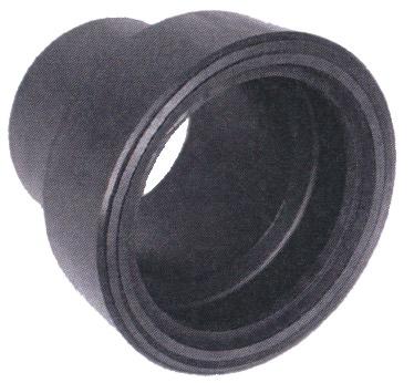 Transition fitting PE-100 Clay for transition from clay pipes at standard load series to PE pipe systems PE-100 body with socket DN150 to DN200 with fixed clay standard lip seal gasket DN250 to DN350