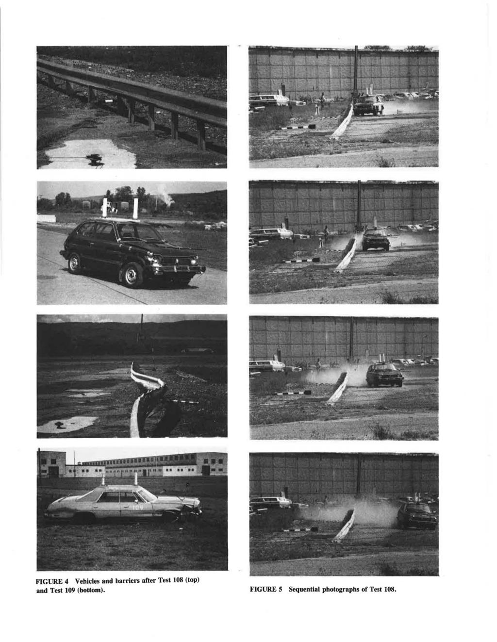 FIGURE 4 Vehicles and barriers after Test 108 (top) and