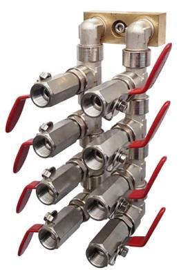 main line temperature Housing size Type of manifold Note O/ID Water 160 C 1 und 2 2x2xG½ with shut-off valves T24963-5 2x2xG½ with shut-off valves with main