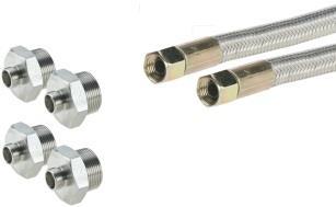 operating pressure 25 bar) 4x Male adapter stainless G¾-M22x1,5 (screw-in side with sealing lip; hose side 24 conical nipple with metric thread) Length mm 3000 O/ID