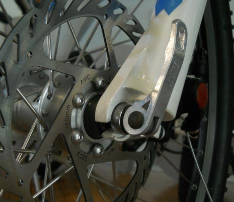 To Attach to a Nut-Type Hub: Align the wheel into the center of the fork, and make sure that the center of the wheel is aligned with the frame of the bike.