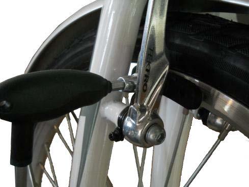 To Adjust the V Brake: Align the brake pads in the middle of the wheel, and maintain a distance of about 3mm