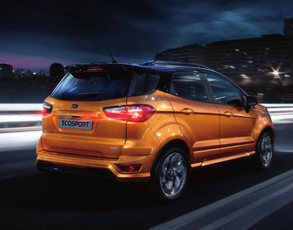 Styled for sport. EcoSport ST-Line ST-Line delivers all the dynamic practicality of the Ford EcoSport, with additionally eye-catching sports inspired style.