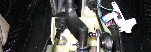Slide the TWM shifter shaft in to the stock bottom shifter