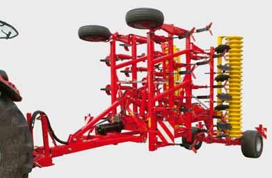 SYNKRO T Three-row trailed cultivators The transport chassis ensures that the hitch and rear axle of the tractor are not overloaded.