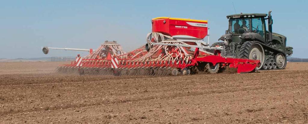 Efficient drilling The PÖTTINGER TERRASEM mulch drilling concept combines soil preparation, consolidation and drilling in a single machine.