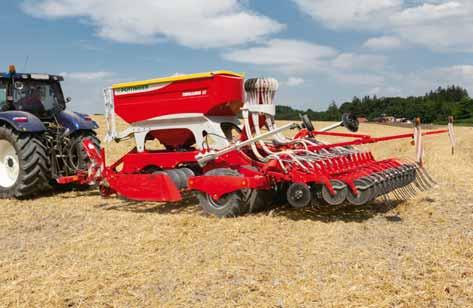 Metering wheel can be changed when the seed hopper is full thanks to a shut-off plate A hopper emptying point ensures all the seed is emptied out of the hopper.